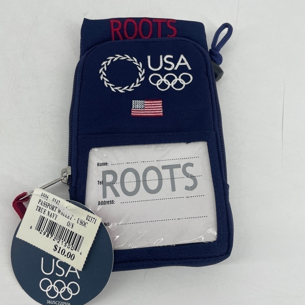 ROOTS Olympic 2004 USA Salt Lake City  Wallet Passport Holder Canvas